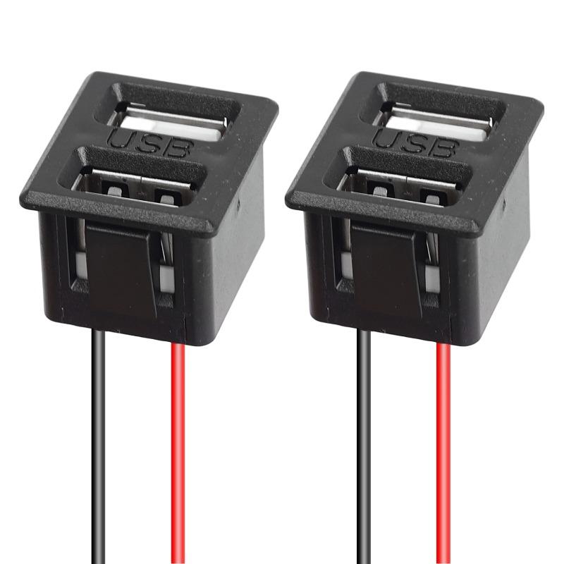 5В 2А Черный Двухслойный USB-разъем типа C и USB-разъем для зарядки лампы, Розетка питания с разъемом для кабеля