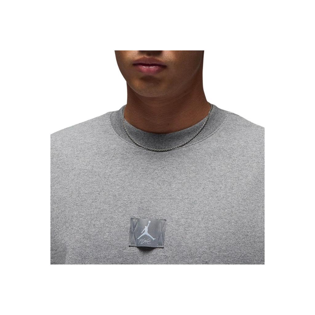 Jordan Спортивная удобная мягкая толстовка Flight Fleece Crewneck с длинным рукавом, мужская толстовка Carbon FV7259-091