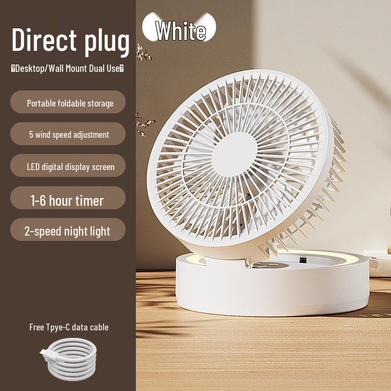 Foldable USB Fan with Mirror: Compact Multi-Functional Fan for Home, Office, or Dorm.