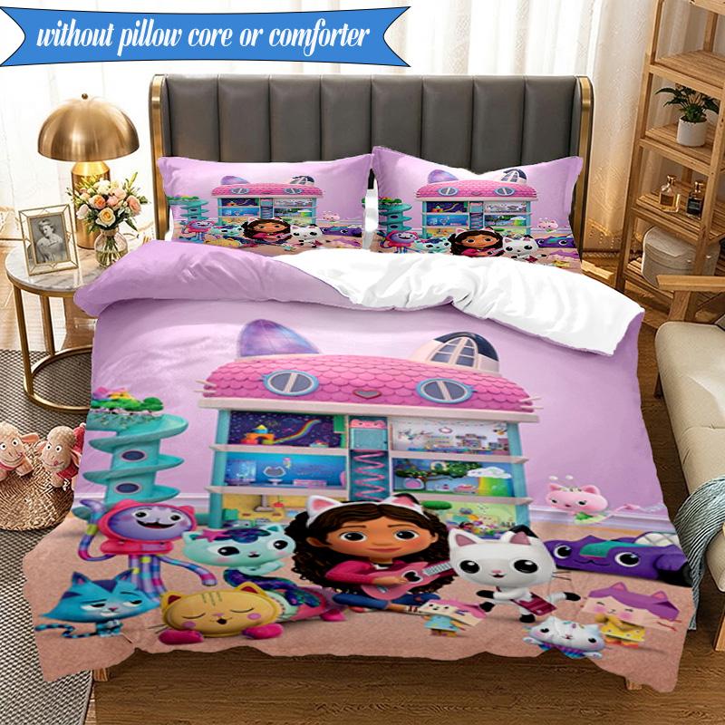 Rainbow Friends Dollhouse 3pcs K-pop music group Bedding set,Ideal for Bedroom, Dormitory,Including Duvet Cover And 2pcs Pillowcases,Fan gifts