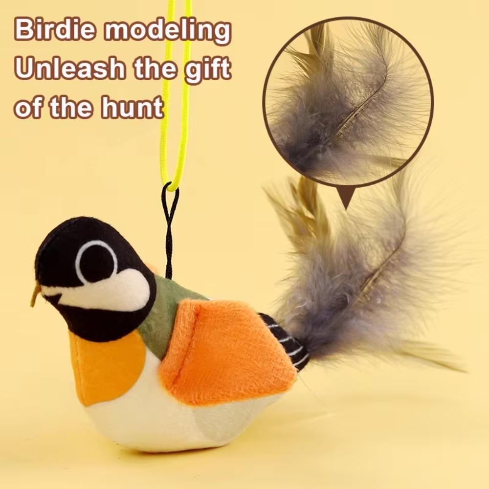 Vivid Chirping Pet Simulation Bird Toy Electronic Bird Fun Attract Cat Toy for Indoor Cats
