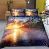 3Pcs Bedding Sets 3D Digital Printing Custom Quilt Duvet Cover Set Landscape Sea Surface Beach Home Queen King Quilt Pillowcase
