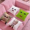 Funny gaga meme lady Pillow Case Silky Short Plush with Invisible Zipper Dustproof Sofa Cushion Cover for Home Decor