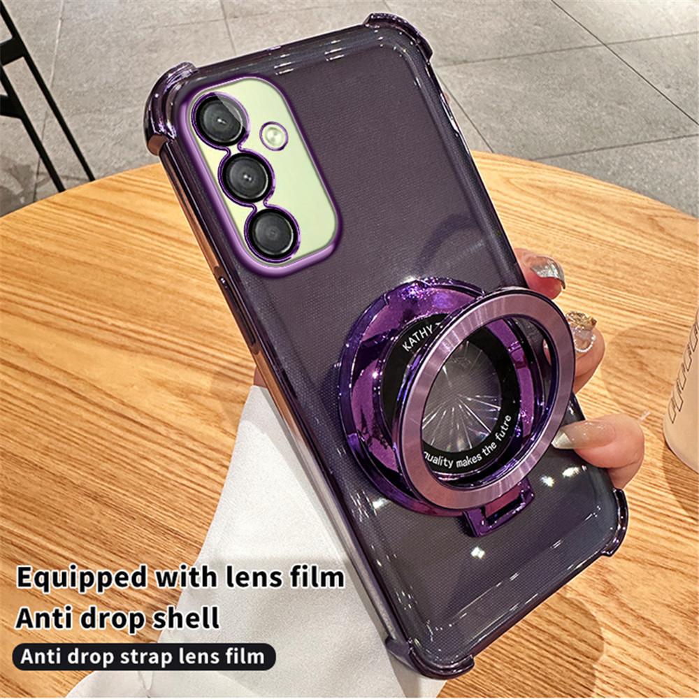 Transparent Shockproof Magnetic Stand Case For Samsung A55 A35 A25 A15 A05 A05S A14 A24 A34 A54 A04 Soft Silicone Phone Cover