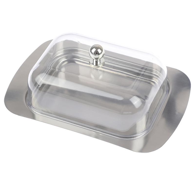 Butter Dish Box Container Cheese Bread Storage Tray With See-Through Lid