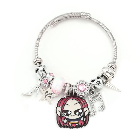 Браслет в стиле Охотников на демонов, цинковый сплав, эмаль, кошачьи шармы, змеиная цепочка, устойчивый к выцветанию, легкий, готическая фэнтези бижутерия, аксессуары