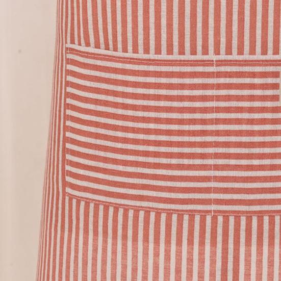 Хлопково-льняной полосатый кухонный фартук с карманом, дышащий, водонепроницаемый, маслоотталкивающий, регулируемый, мужской, женский, шеф-повар