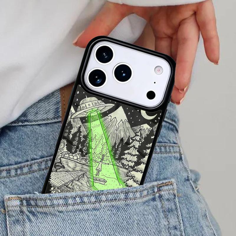 Эстетичный Космический Пришелец Вапорвейв Чехол для Телефона для iPhone 16e 15 14 13 12 17 Pro Max Plus Air 17pro Чехол Coque