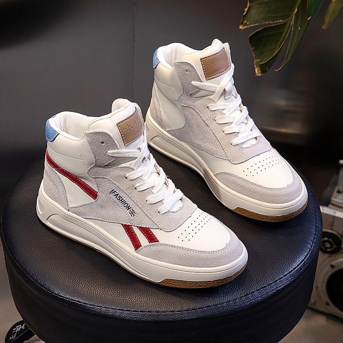 2024 Новые женские кроссовки для девочек осень-зима из натуральной кожи повседневные высокие спортивные туфли женские плюшевые ботинки