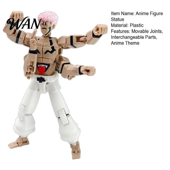 Anime Figurine for Collection 3D Printed Figure Statue with Movable Joints, Interchangeable Parts Plastic Action Desktop Decoration, Collectible Gifts