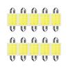 31/36/39/41mm 10Pcs C10W C5W LED Bulb Festoon 12V COB 6500K White Car Interior Dome Roof Reading Trunk License Plate Lights