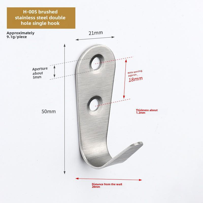 Black Stainless Steel Wall-Mounted Clothes Hook for Bathroom, Kitchen, or Door