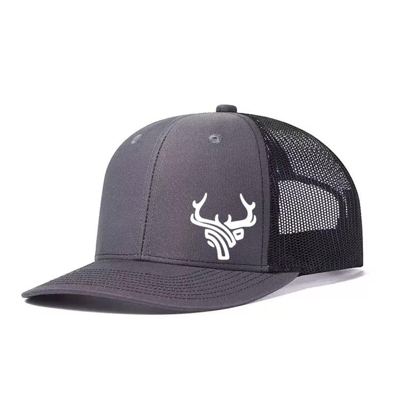 Регулируемая бейсболка Snapback с принтом оленьих рогов, кепка папы, дышащая сетчатая кепка дальнобойщика, кепка для гольфа, рыбалки, для улицы, солнцезащитная