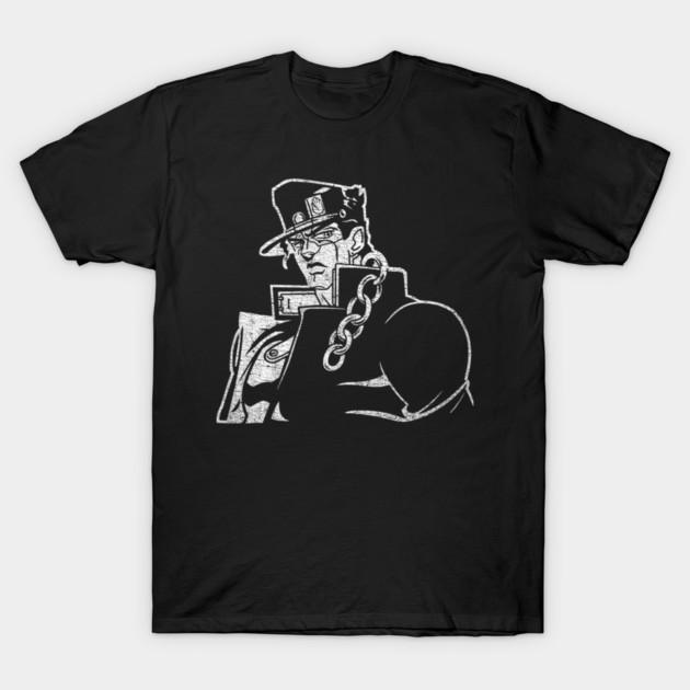 Азиатский размер Хлопковая унисекс футболка с принтом Футболка Jojos Bizarre Adventure Футболка с печатью без выреза Обычная посадка