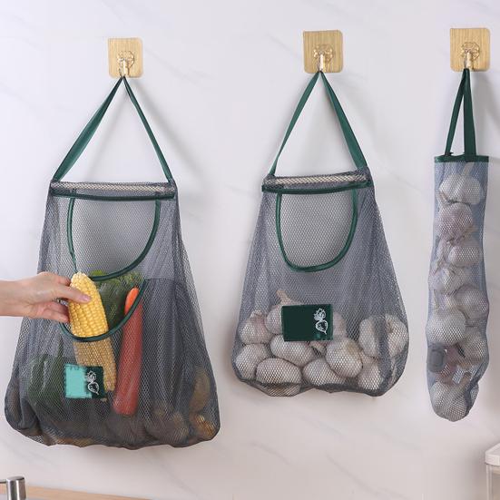 Storage Bag Useful Visible Sturdy Construction Ginger Garlic Potatoes Onions Hanging Home Supply