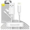 Кабель USB на Lightning Baseus Simple Wisdom, 2.4A, 1.5M (Белый) 2 Шт.