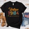 (Premium T-shirt)New Vintage 1984 Print T Shirts Women Casual Round Neck Tees Top Summer Cool Loose Short Sleeve(Fast Delivery)