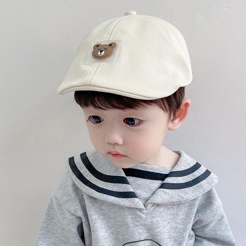 Мультяшный медведь для мальчика и девочки, берет, кепка, симпатичная, дышащая, мягкая, хлопковая, детская, кепка, повседневная, для путешествий, для малышей, для газетчиков, береты