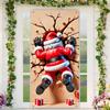 Door Hanging Christmas Door Banner Background Holiday Props Door Curtain Atmosphere Arrangement Old Man Snowman Door Banner