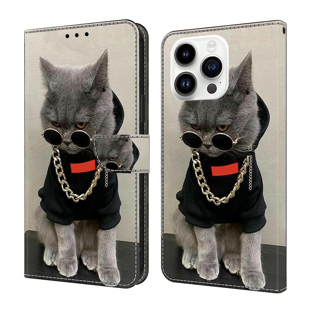 Trendy Cat Pattern Shockproof Card Slots PU Leather Wallet Phone Case for iPhone,Samsung,Huawei,Xiaomi,Moto,Oppo,Google,Nokia,LG,Oppo...