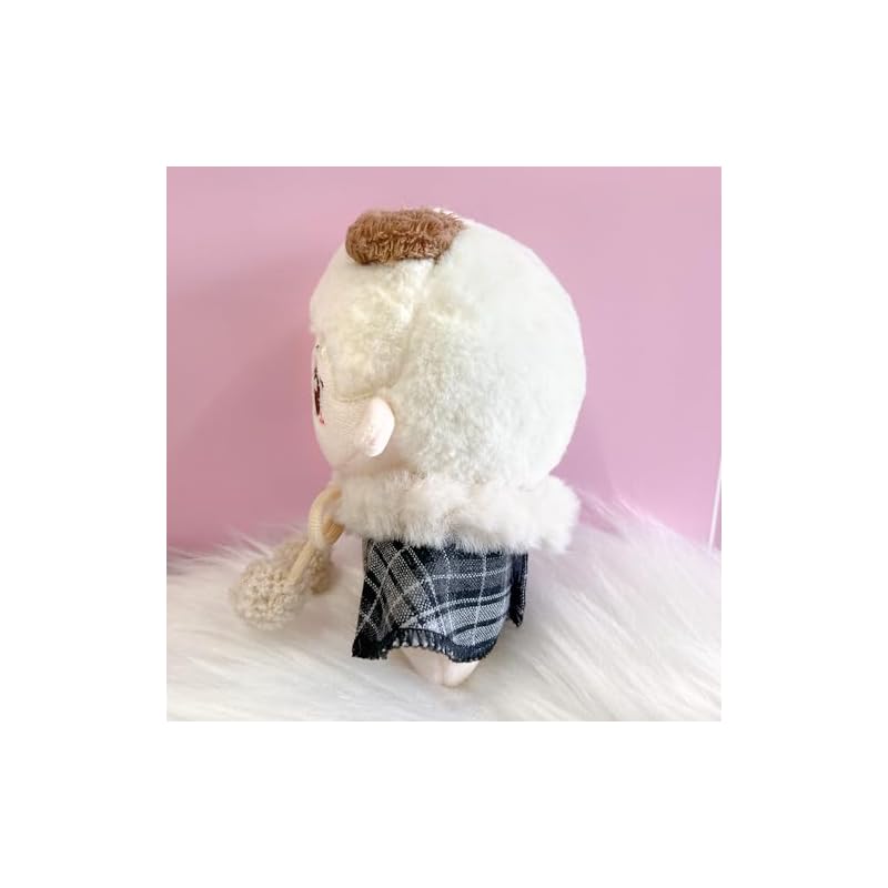 10cm Plush Clothes, Checkered Fur Cape, Black, Plush Clothes, Kigurumi Accessories, Otaku Activities, Doll Mascot, Kpopdoll Costume [Used]