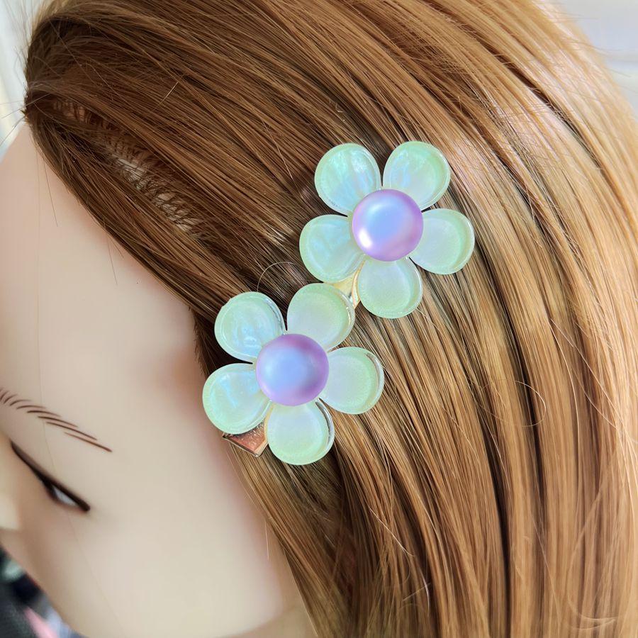 Beautiful flower resin rhinestone peacock flowing sea clip, suitable for hair accessories, wedding party decorations, hair clips