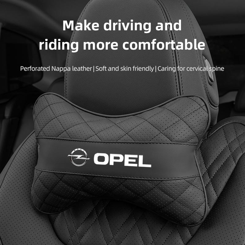 BBFV3 Breathable Leather Car Headrest Seat Neck Support Pillow For Opel Astra Grandland Corsa Mokka Frontera Insignia Zafira Vivaro