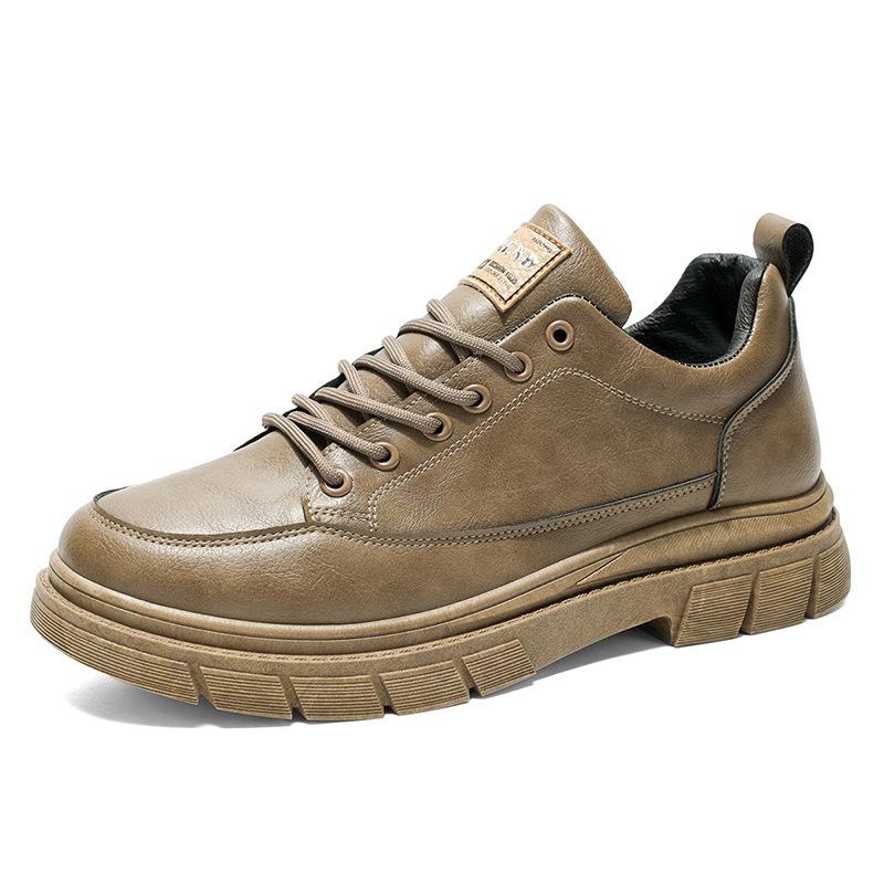 Men's Shoes New Spring and Autumn Retro Tooling Shoes Men's Low-top Casual Leather Shoes Soft-soled Work Shoes