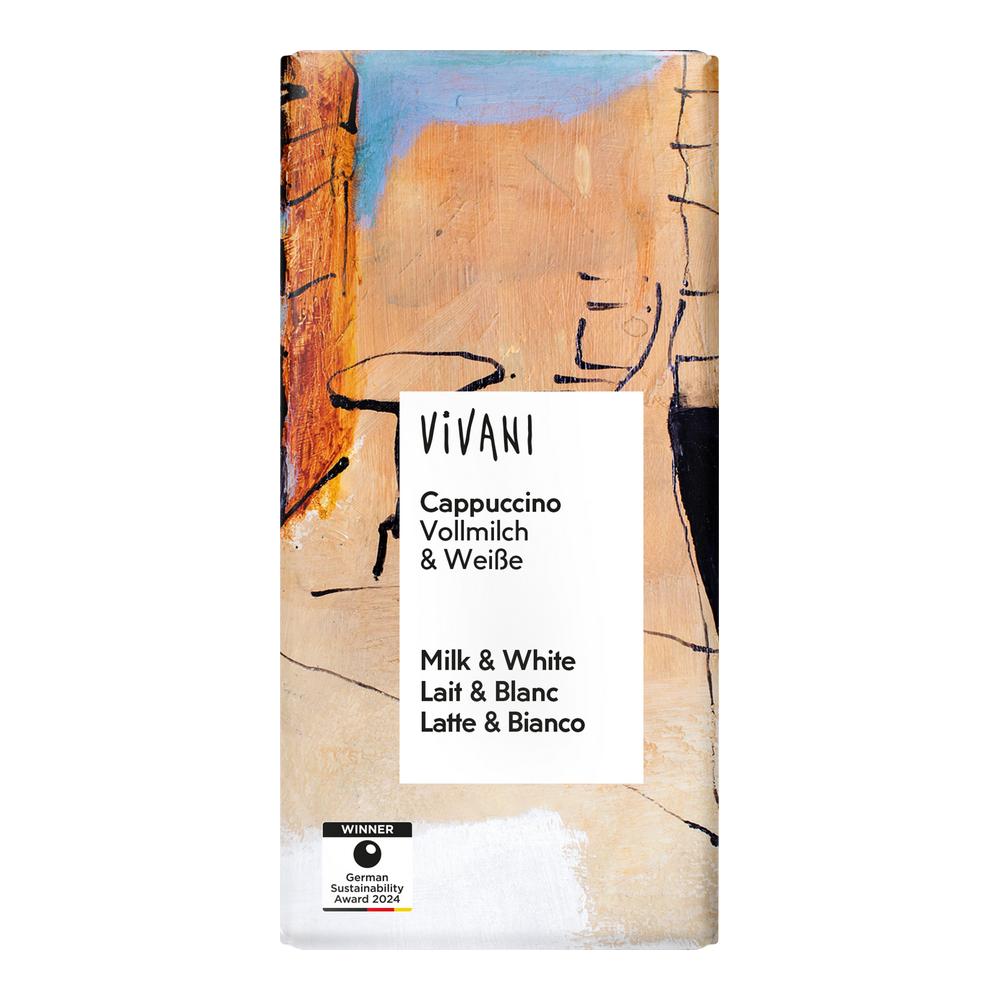 Vivani Cappuccino Milk & White Chocolate 100G