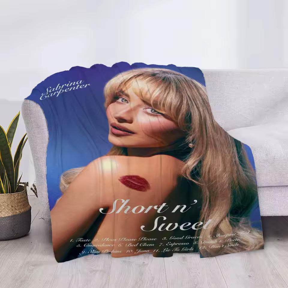 Плед Sabrina Carpenter Роскошное Покрытие Клетчатый Пушистый Мягкий Пледы & Покрывала Покрывало Диван Колено Микрофибра H Аниме Ребенок Милый