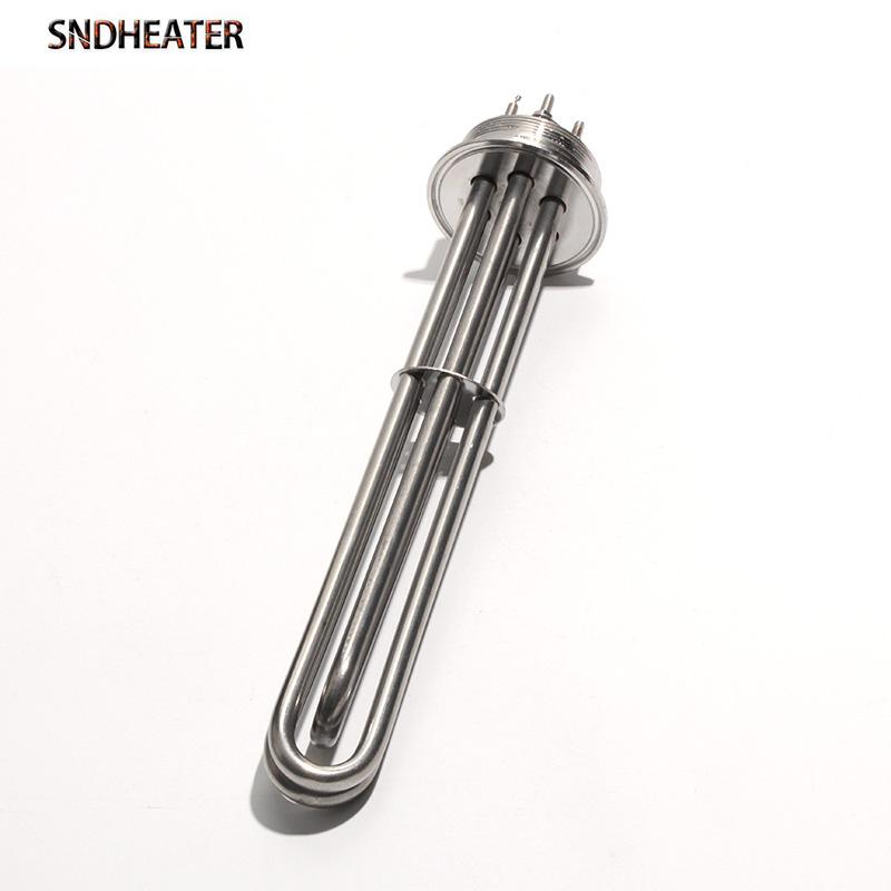 SNDHEATER 2” Тройной зажим Нагревательный элемент для водонагревателя 63 мм Фланец SUS304 TEN 380В/220В Трубка с нагревательным сопротивлением 3 кВт/4,5 кВт/6 кВт/9 кВт/12 кВт 1 шт.