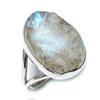 Подарочное кольцо из натурального радужного лунного камня 925 пробы из твердого серебра S.7 D0E99