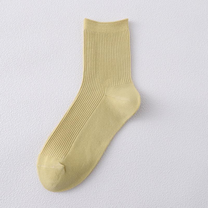 Autumn and Winter Women Pure Color Socks Casual Cotton Breathable Fashion Sports Sock