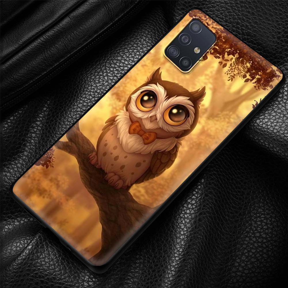 Soft Phone Case for Samsung Galaxy A21S A51 A71 A12 A50 A70 A31 A41 A02S A72 Shockproof Coque Shell Fashion Cartoon Owl
