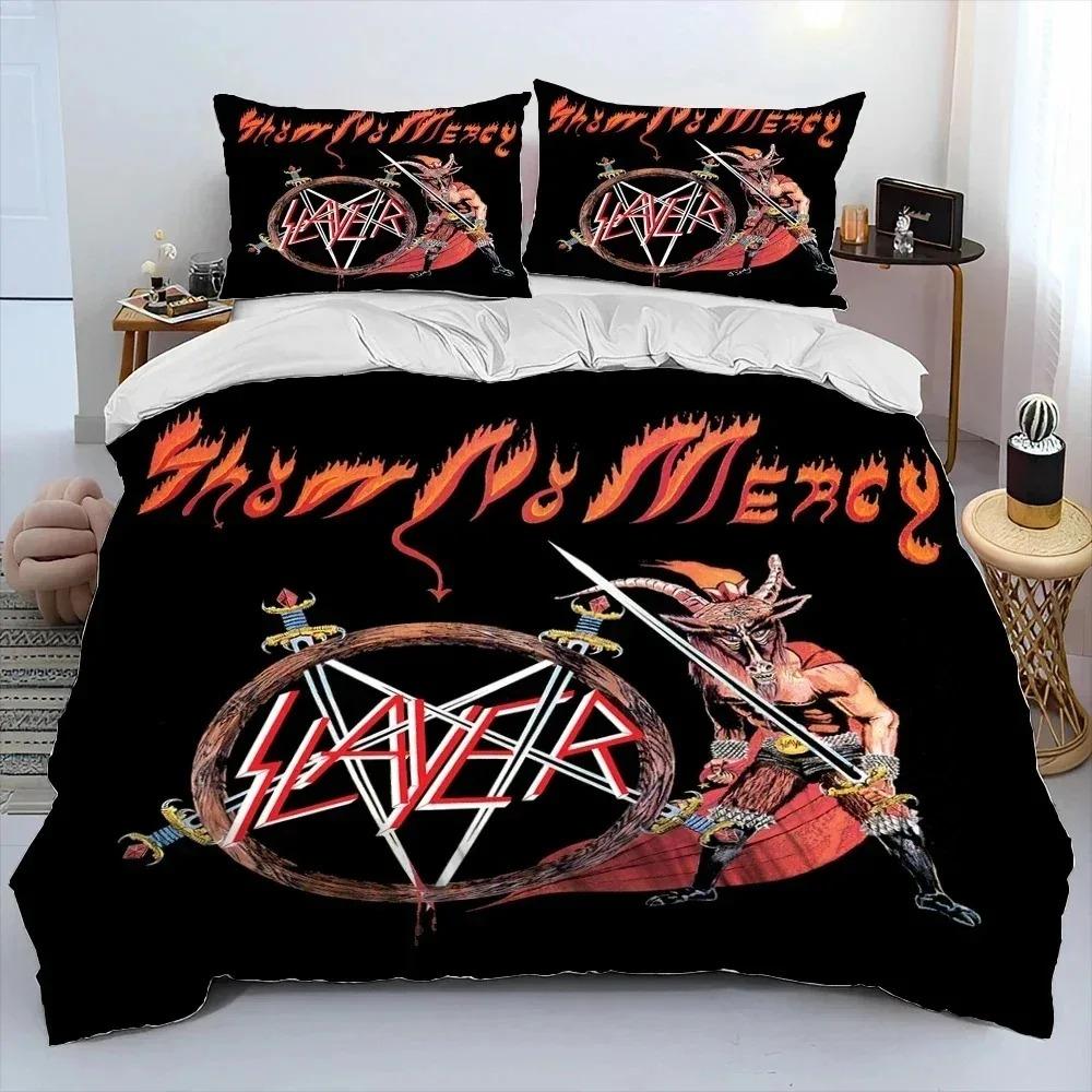 Slayer Heavy Metal Band Music Comforter Bedding CollectionDuvet Cover Bed Collection Quilt Cover PillowcaseKing Queen Size Bedding Collection Kids