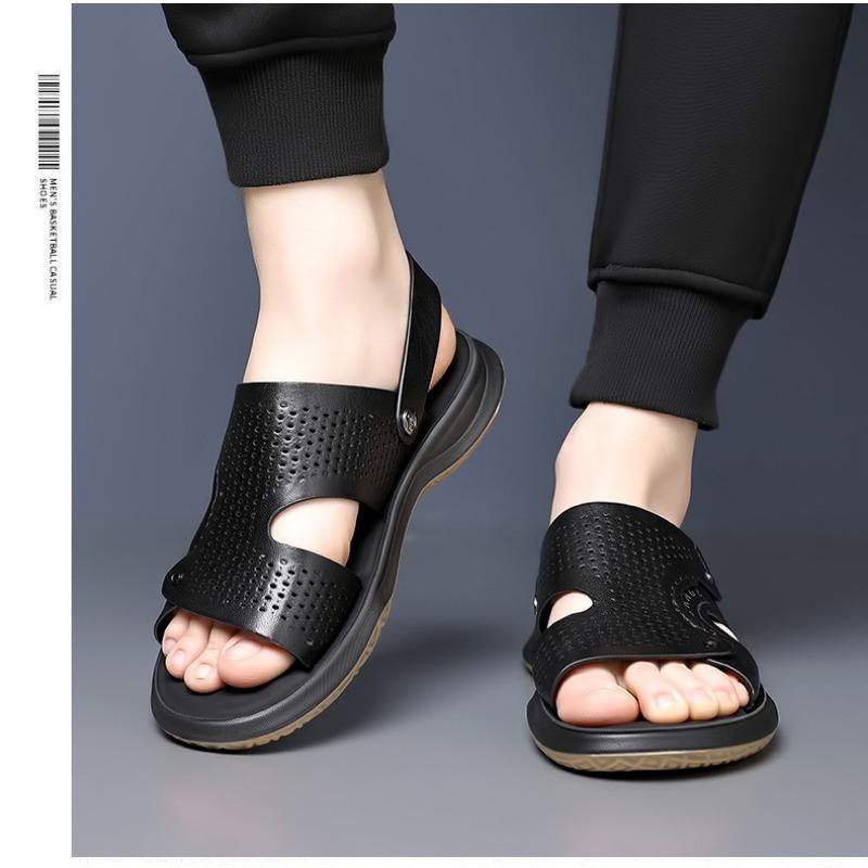 Fashion Summer Fashion Leather Soft Soled Men's Sandals Designer Leather Casual Beach Men Shoes Platform Slippers Male Zapatillas Hombre