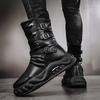 Ботинки мужские рыцарские высокие локомотивные оснастки ботинки Martin мужские осень и зима 2024 новые черные мужские туфли с увеличенной толстой подошвой