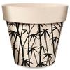 [R6632] - Black Beige 'Bambou' Bamboo Planter - 17x15 Cm