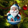 Roly-poly Santa Claus Pendant 2D Acrylic Hanging Ornament Christmas Tree Cartoon Santa Decoration for Mantel