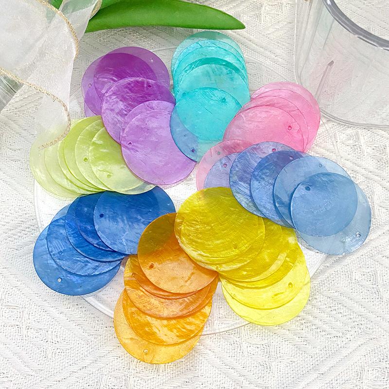 100 шт. круглые 5 см с 2 отверстиями DIY для колокольчиков для дома, украшения для дома, изготовление натуральных ракушек, ракушек Capiz