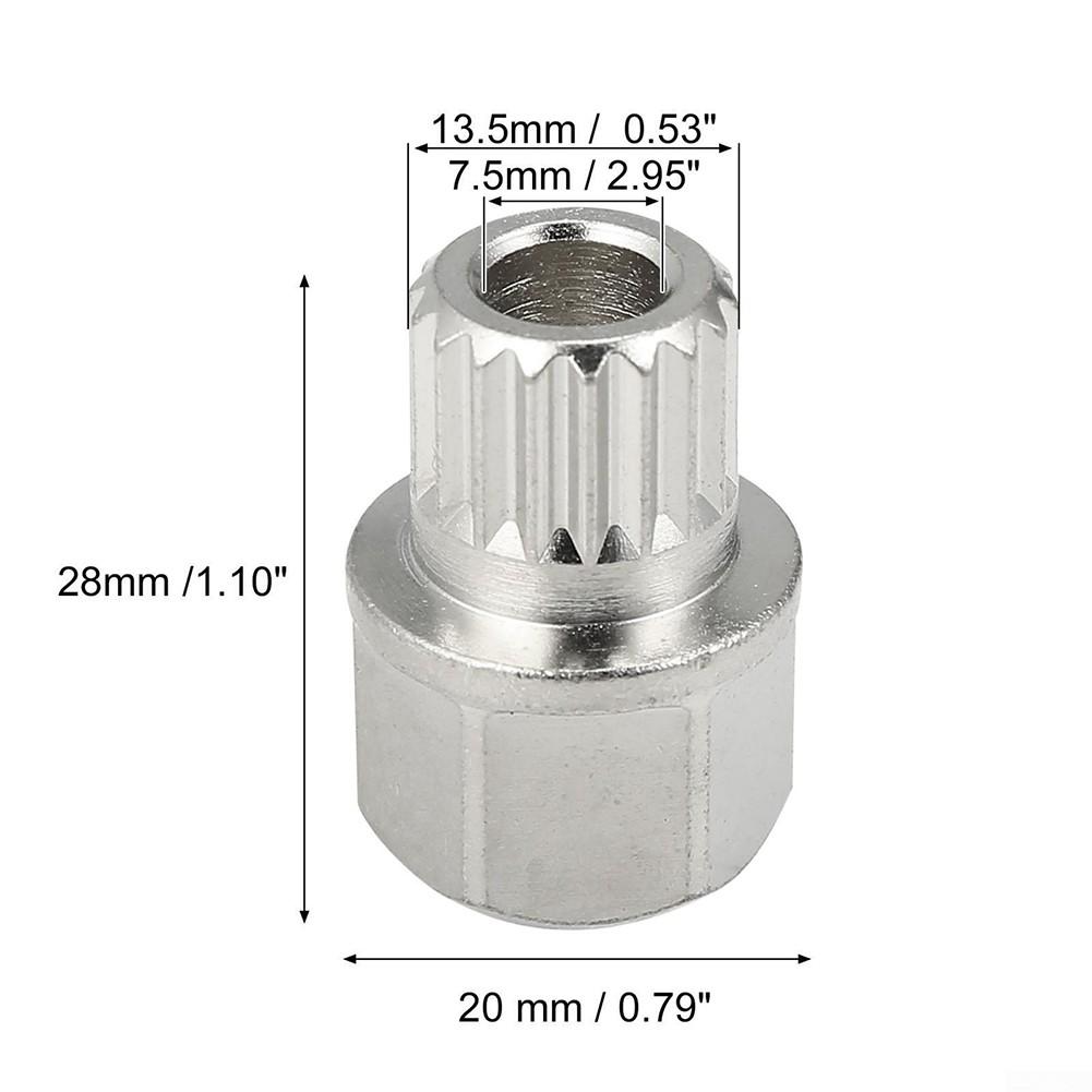 Hollow Wheel Lock Lug Nut Lug Nut Screw Removal Key Silver Tone Steel