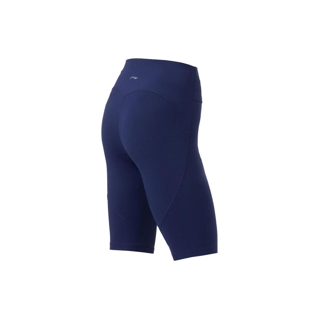 Li Ning Fitness Series SS23 однотонные спортивные шорты женские шорты темно-синего цвета AUST028-6