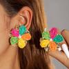 Summer Colored Dopamine Style Lafite Flower Earrings for Women, Sweet and Cute Jewelry Suitable for Travel With Earrings