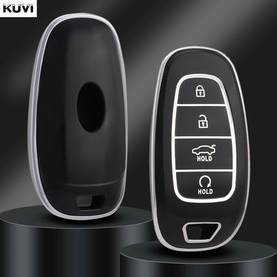 Новый чехол для ключей из ТПУ для Hyundai Tucson Solaris Sonata Hybrid NEXO NX4 Santafe dn8 4 кнопки 2020 2021 2022 аксессуары