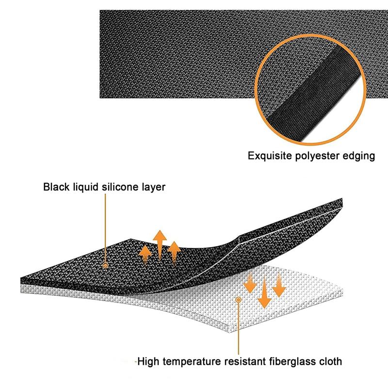 36-дюймовый черный круглый многофункциональный огнестойкий коврик для универсального использования на открытом воздухе, утолщенный коврик для костра с подогревом
