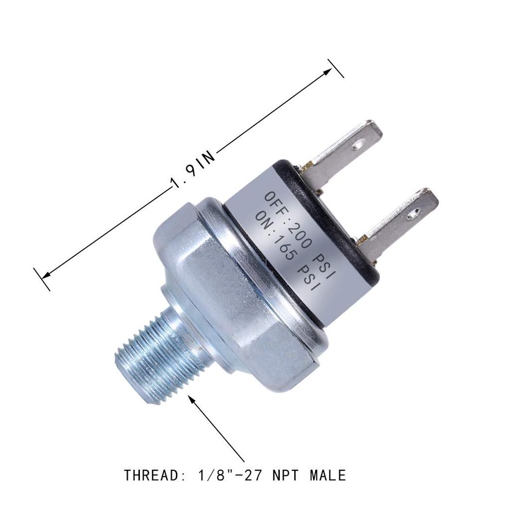 Реле давления воздуха 165-200 PSI 1/8"-27 NPT DC 24V 12V Воздушный компрессор 200PSI 165PSI