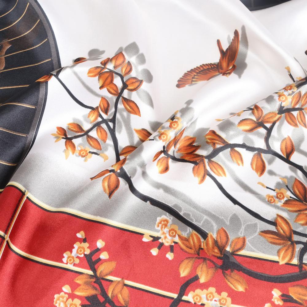 Высококачественные роскошные шелковые шарфы, повязка на голову, шарфы, шейный шарф для женщин, шелковый шарф с цепочкой, женская декоративная шаль