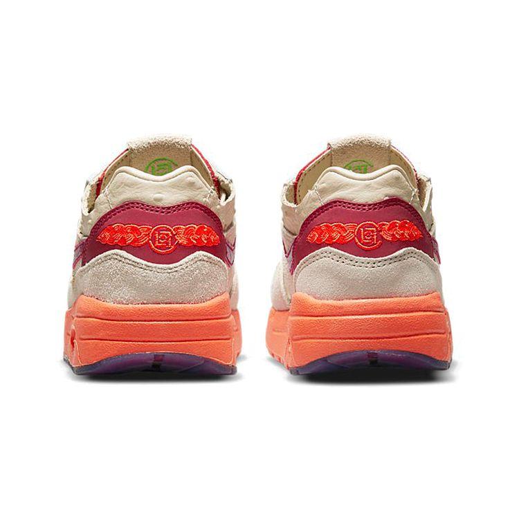 CLOT x Nike Air Max 1 PS Kiss of Death 2021 Детские кроссовки Бежевая сетка Глубокий красный DH2493-100