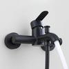 304 Stainless Steel Bathtub Faucet Hot and Cold Mixed Water Valve Triple Joint Simple Elbow Shower Faucet and Shower Head