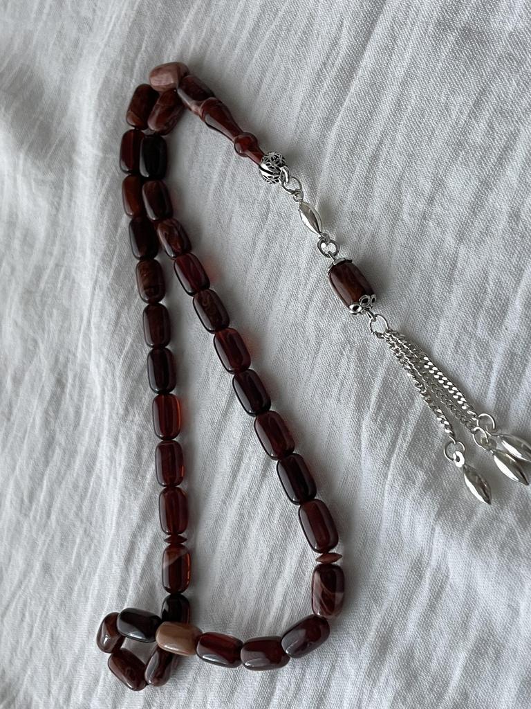 Огненные янтарные четки из стерлингового серебра 925 пробы с кисточками Розарий Teasbeh Rosari Chapelet Rozenkrans Rosenkranz